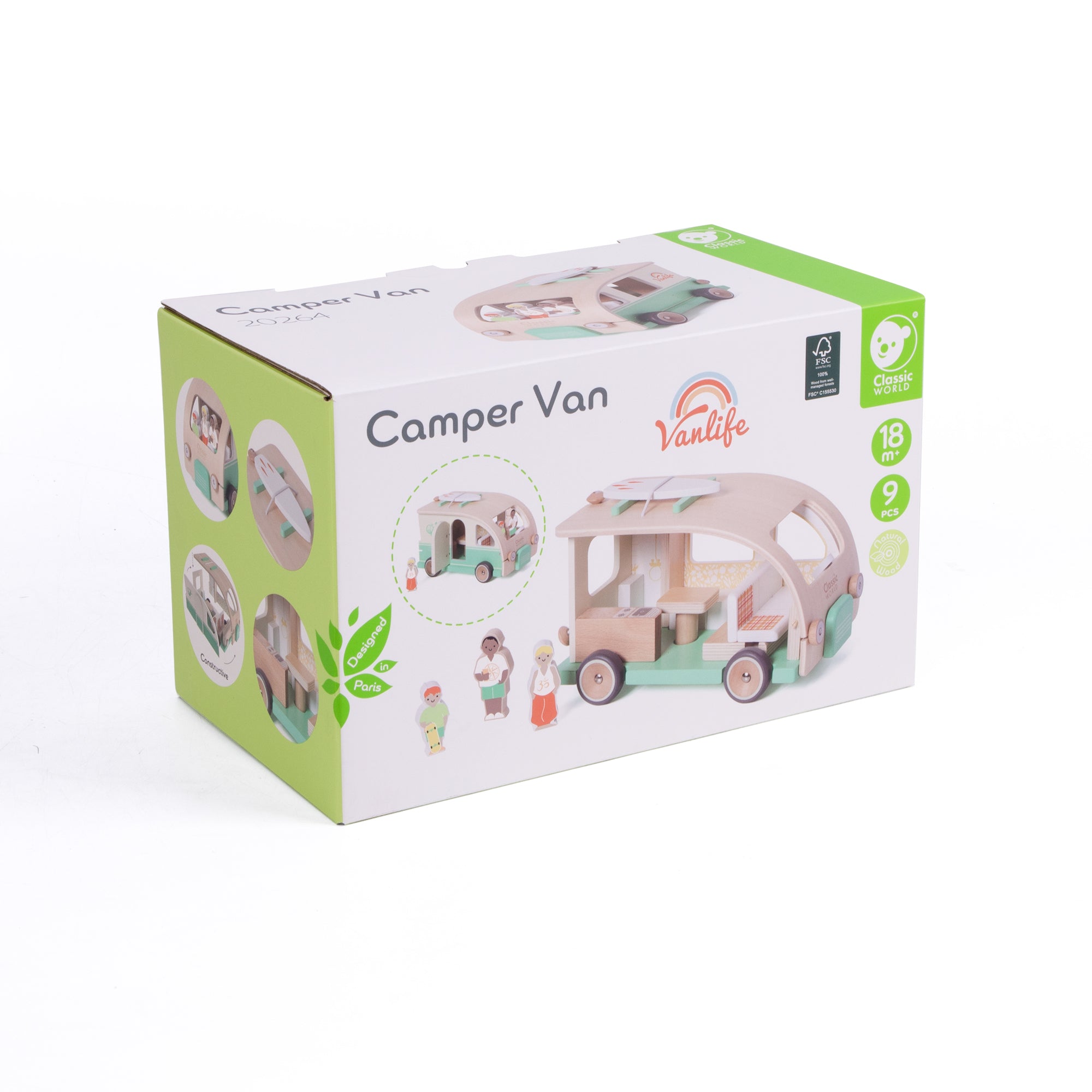 Set de Role Play, Rulotă din lemn - Camper Van - Classic World
