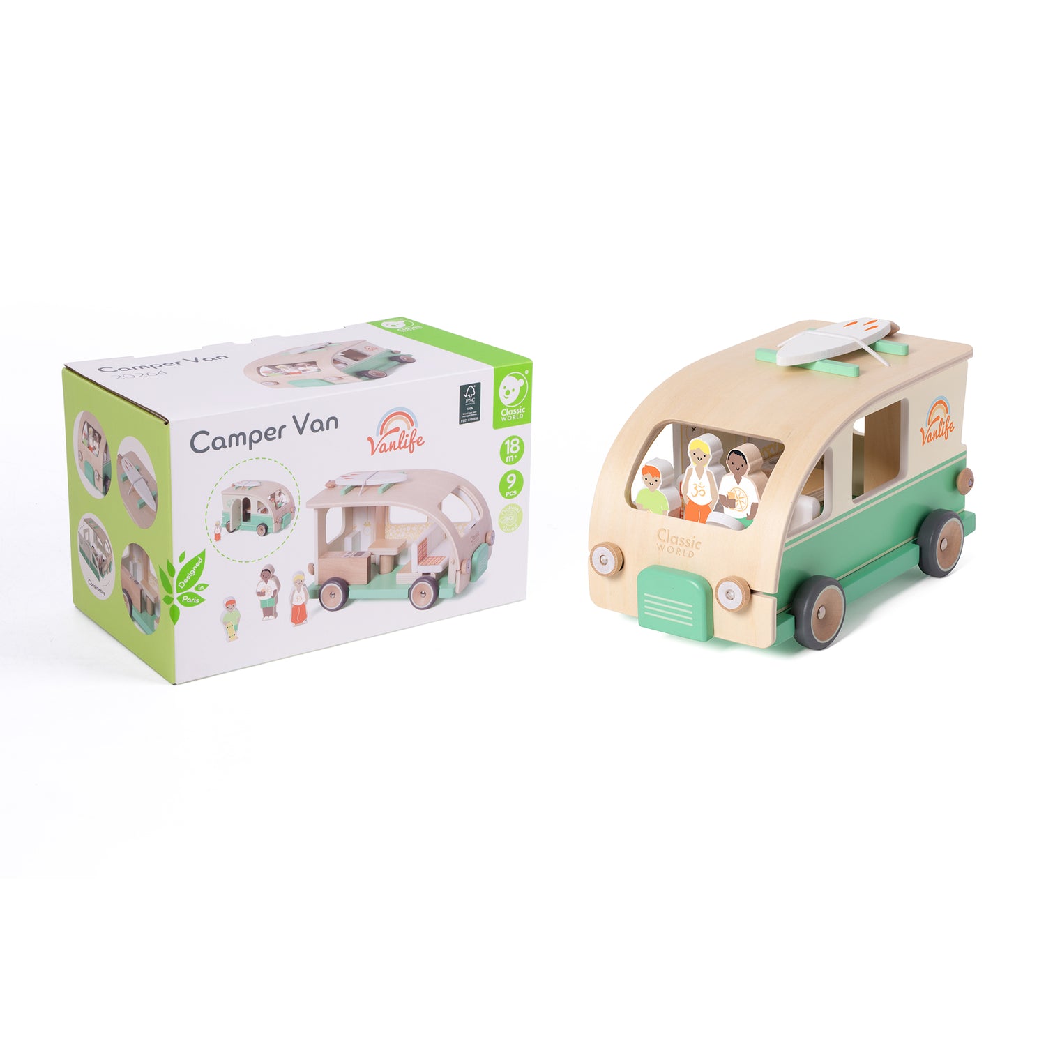 Set de Role Play, Rulotă din lemn - Camper Van - Classic World