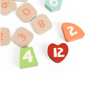Ceas educativ din lemn cu cifre și forme - Tic-Tac Bear - Classic World