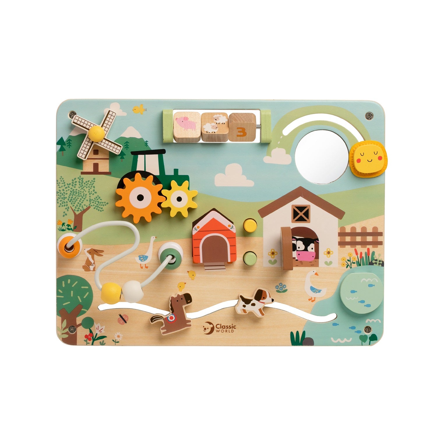 Panou din lemn cu activități - Farm - Classic World