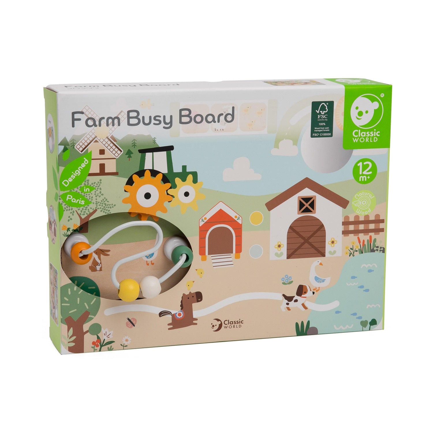 Panou din lemn cu activități - Farm - Classic World