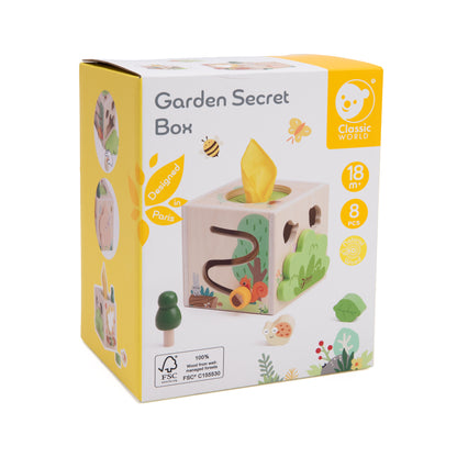 Cutie senzorială din lemn cu activități - Secret Garden - Classic World