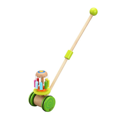 Jucărie de împins din lemn cu cilindri rotativi - Rainbow - Classic World