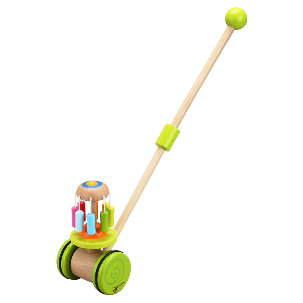 Jucărie de împins din lemn cu cilindri rotativi - Rainbow - Classic World