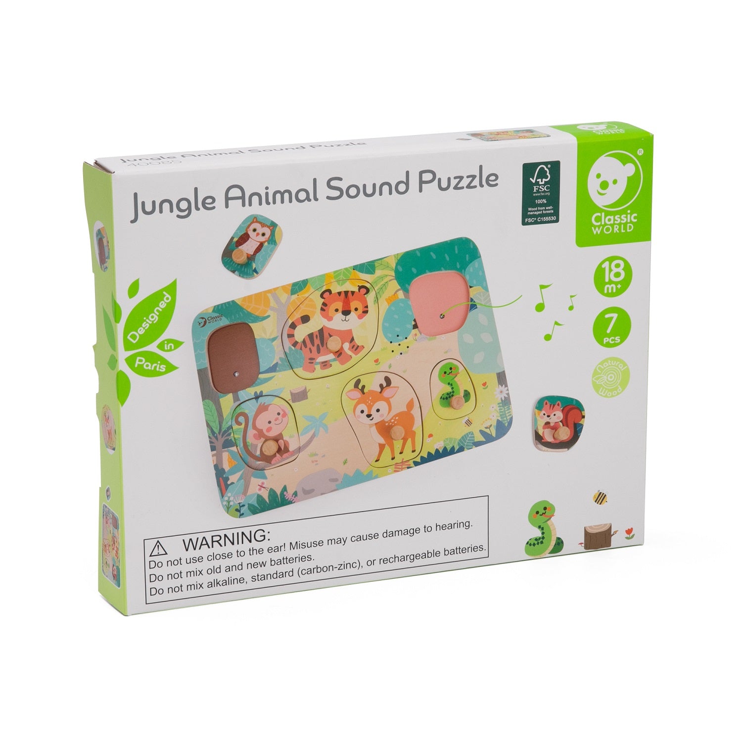 Puzzle sonor Jungle Animals Classic World - cutie ambalaj