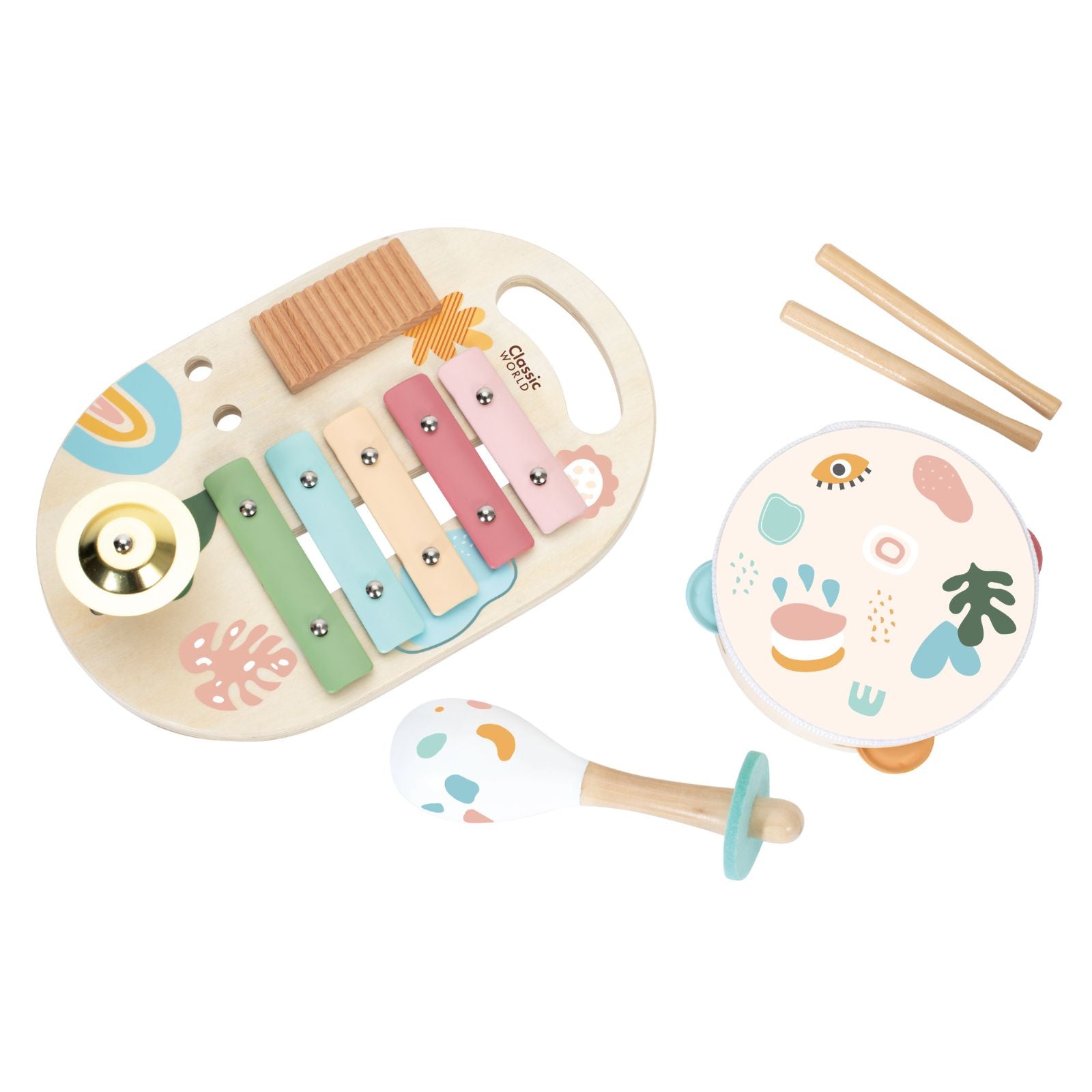 Set cu instrumente muzicale din lemn - Iris - Classic World
