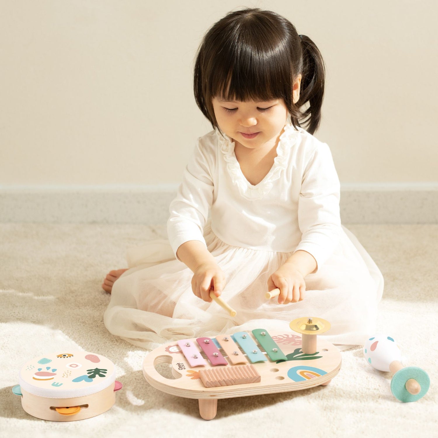 Set cu instrumente muzicale din lemn - Iris - Classic World