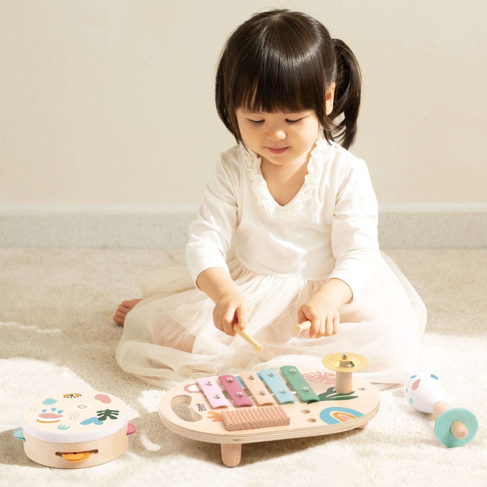 Set cu instrumente muzicale din lemn - Iris - Classic World