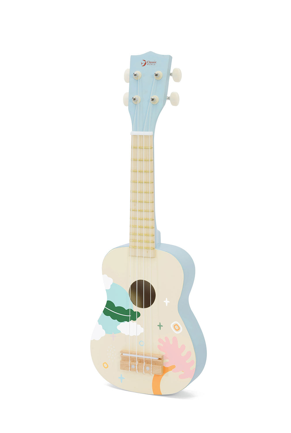 Ukulele, chitară din lemn pentru copii - Iris Blue - Classic World