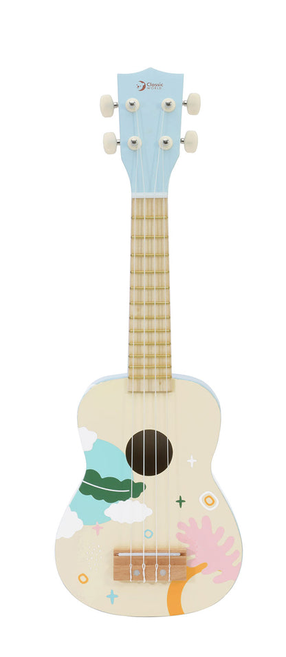 Ukulele, chitară din lemn pentru copii - Iris Blue - Classic World