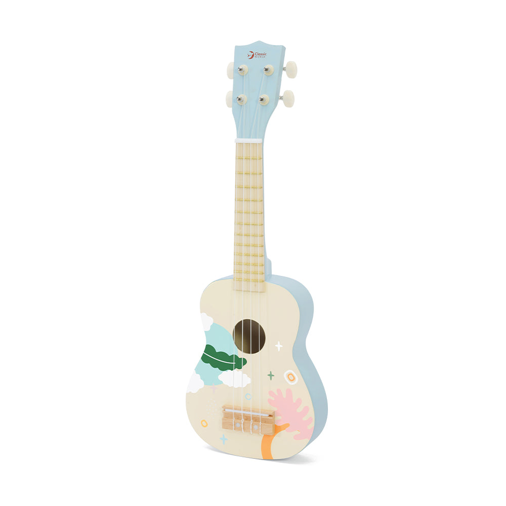 Ukulele, chitară din lemn pentru copii - Iris Blue - Classic World