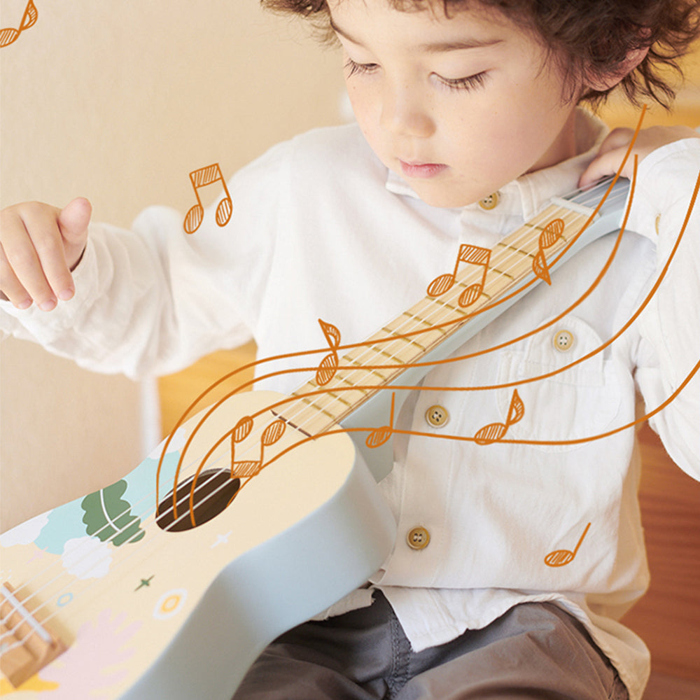 Ukulele, chitară din lemn pentru copii - Iris Blue - Classic World