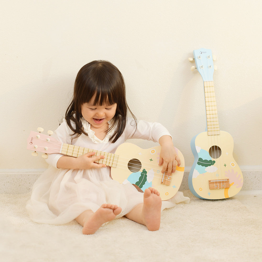 Ukulele, chitară din lemn pentru copii - Iris Blue - Classic World