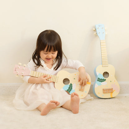 Ukulele, chitară din lemn pentru copii - Iris Blue - Classic World