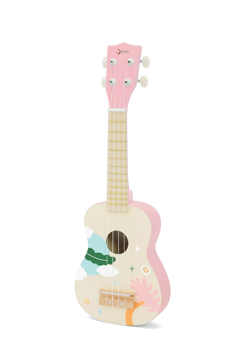 Ukulele, chitară din lemn pentru copii - Iris Pink - Classic World