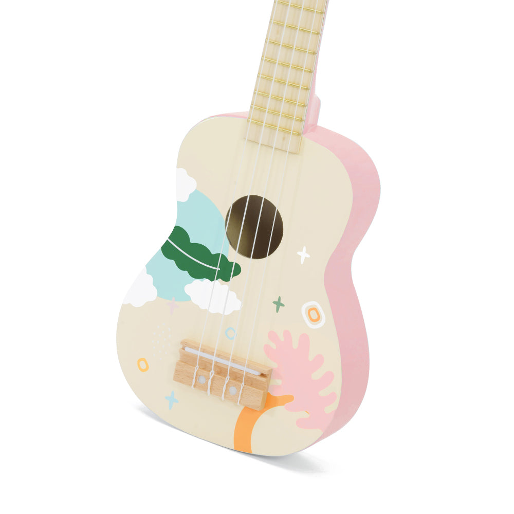 Ukulele, chitară din lemn pentru copii - Iris Pink - Classic World