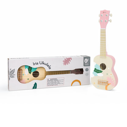 Ukulele, chitară din lemn pentru copii - Iris Pink - Classic World