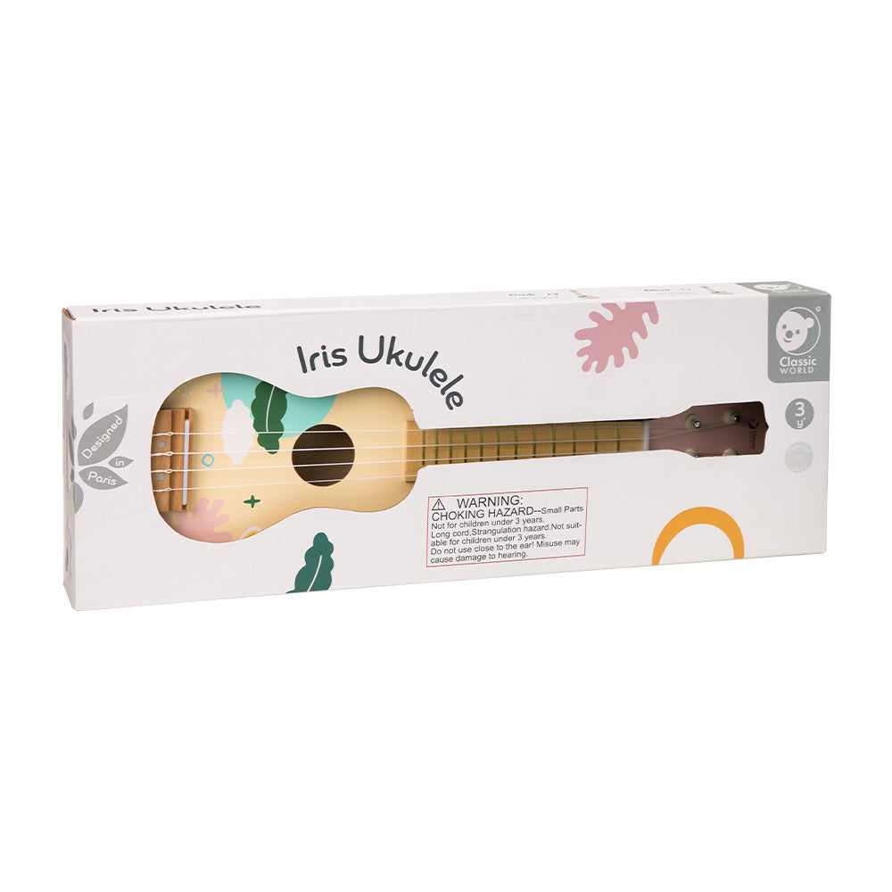 Ukulele, chitară din lemn pentru copii - Iris Pink - Classic World