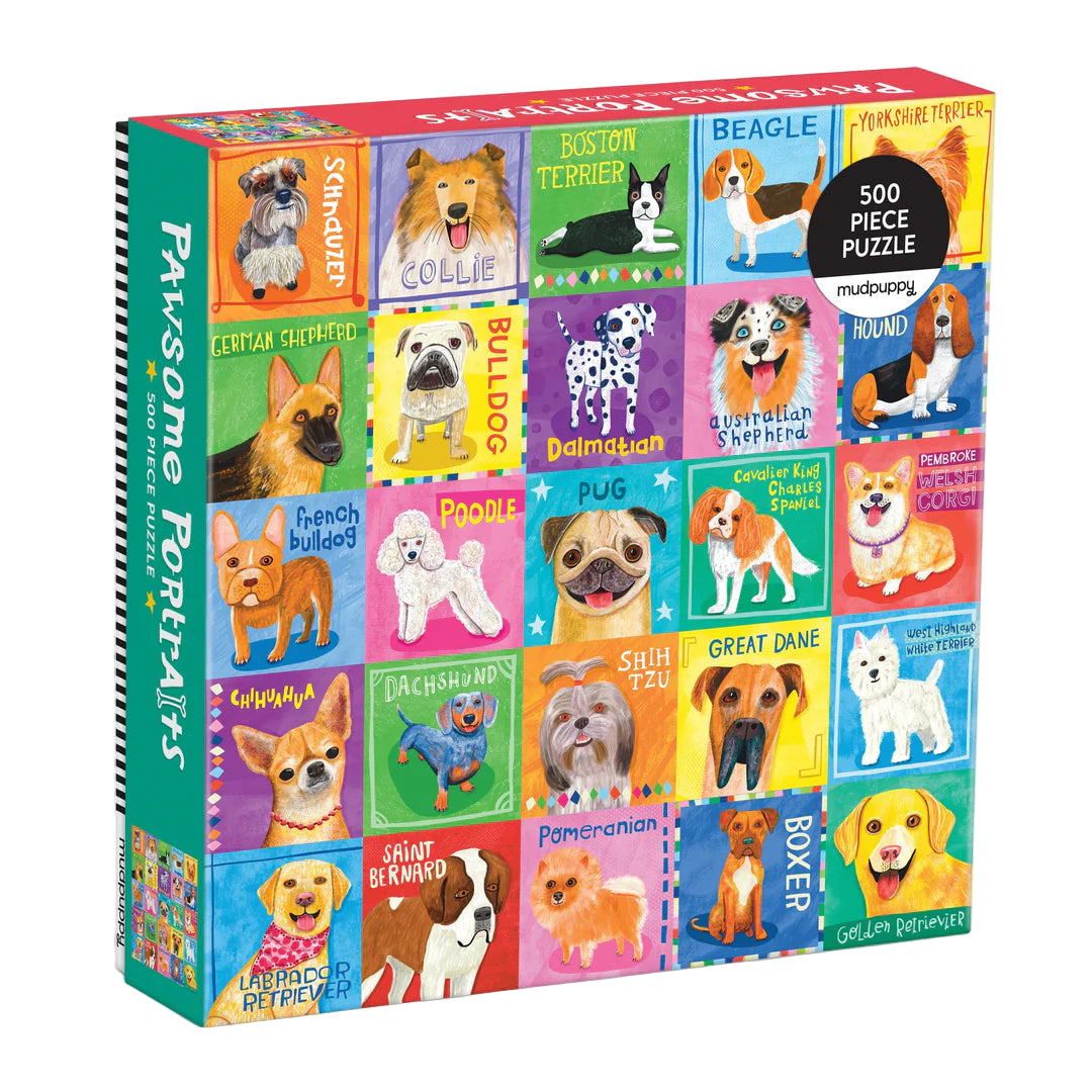 Puzzle de familie, 500 piese - Pawsome Portraits - Mudpuppy