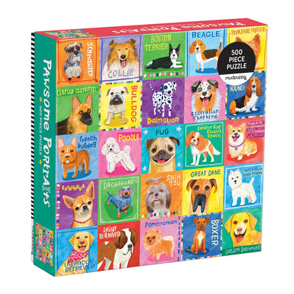 Puzzle de familie, 500 piese - Pawsome Portraits - Mudpuppy