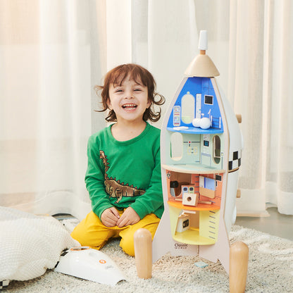 Set de joacă din lemn, Rachetă Spațială - Pretend Play Rocket - Classic World