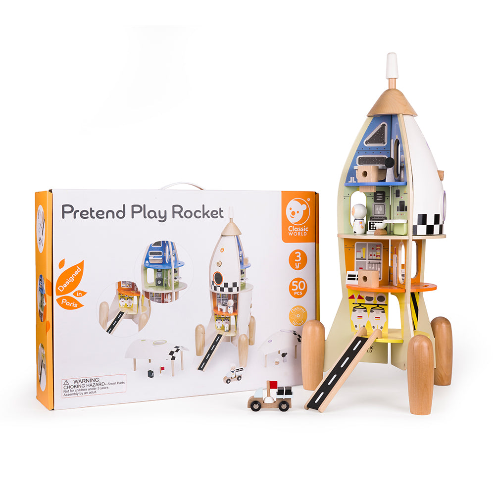 Set de joacă din lemn, Rachetă Spațială - Pretend Play Rocket - Classic World