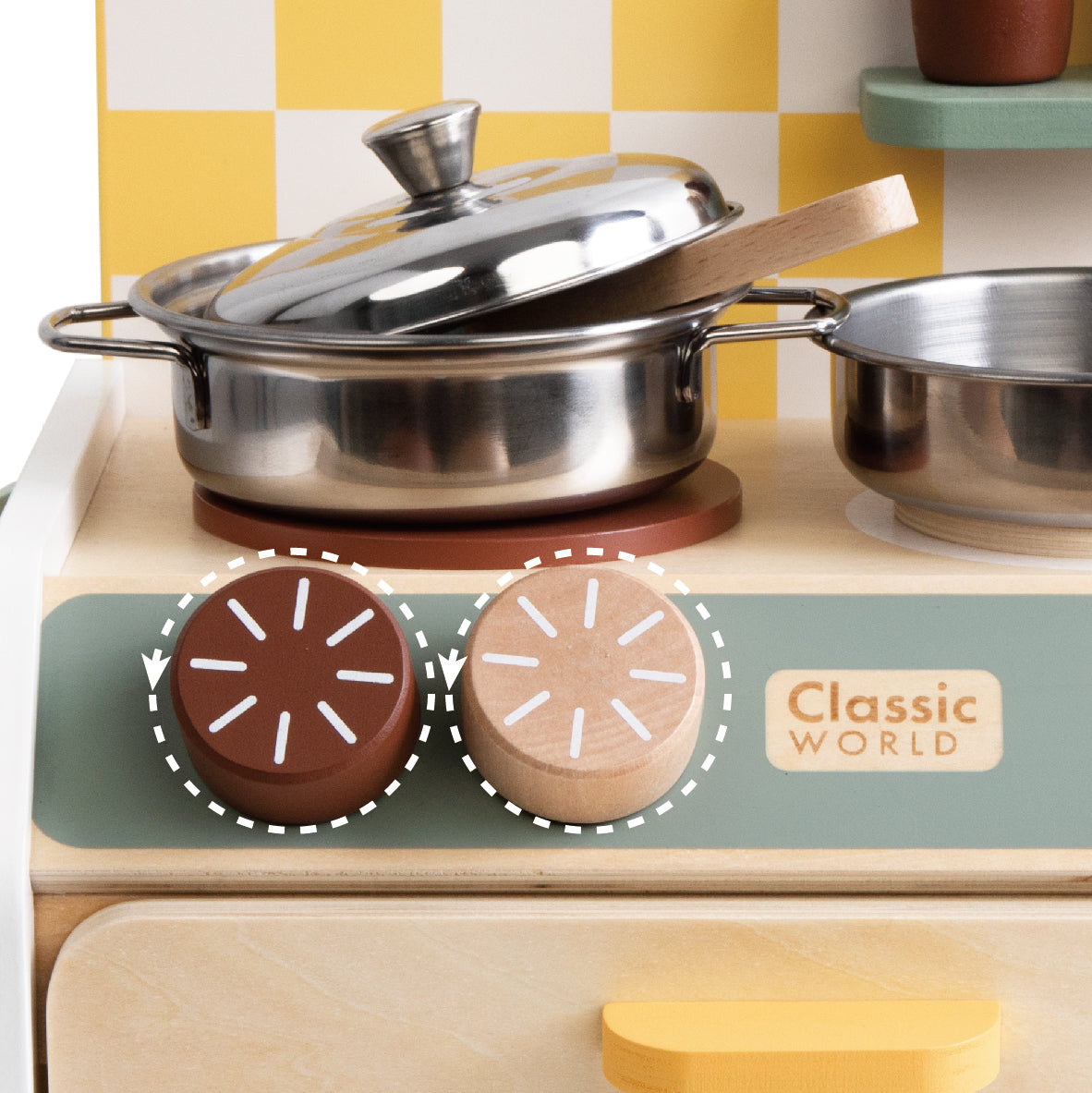 Detaliu butoane rotative aragaz Mini Kitchen Classic World