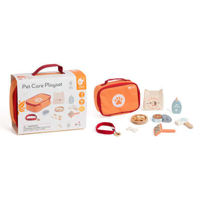 Set de joacă din lemn, Trusă Toaletaj &amp; Hranire Animăluț - Pet Care - Classic World