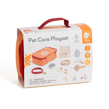 Set de joacă din lemn, Trusă Toaletaj &amp; Hranire Animăluț - Pet Care - Classic World