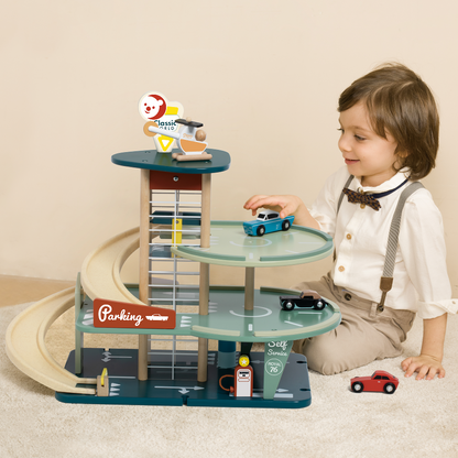 Set Garaj Vintage Classic World - copil în joacă