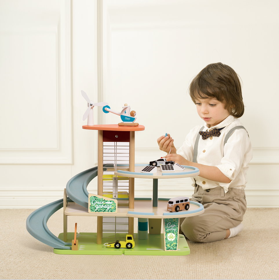 Set Garaj Verde Green Garage Classic World - copil în joacă