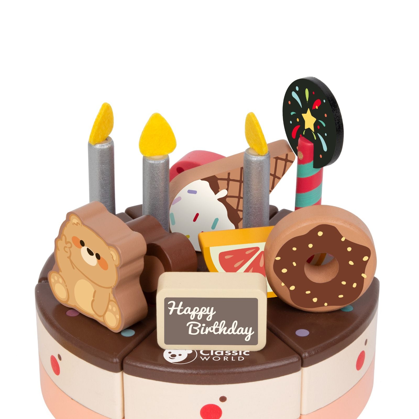Tort de jucărie din lemn - Chocolate Cake - Classic World