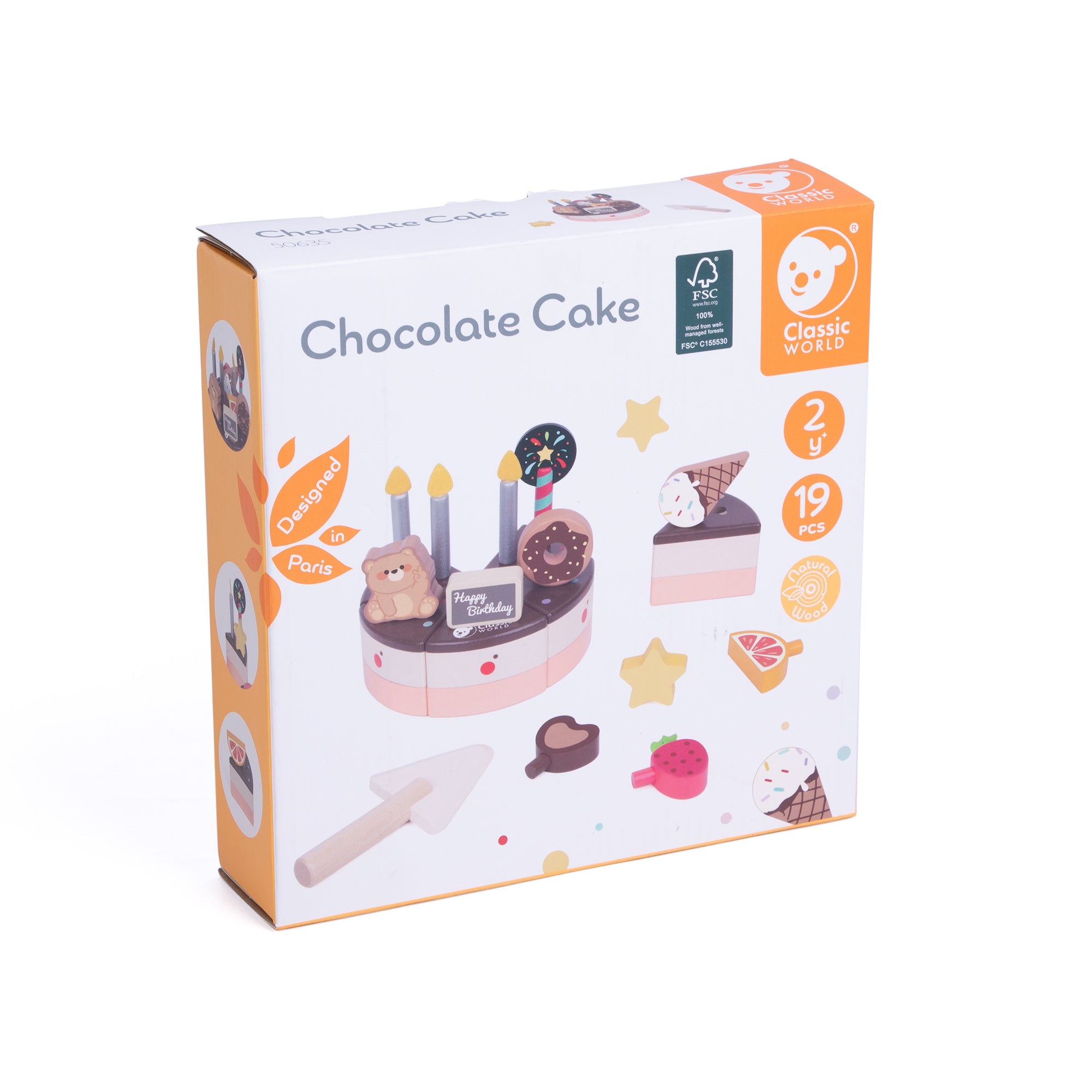 Tort de jucărie din lemn - Chocolate Cake - Classic World