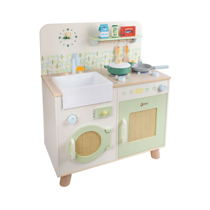 Set de joacă din lemn, Bucătărie &amp; Mașină de Spălat - Natural Kitchen - Classic World