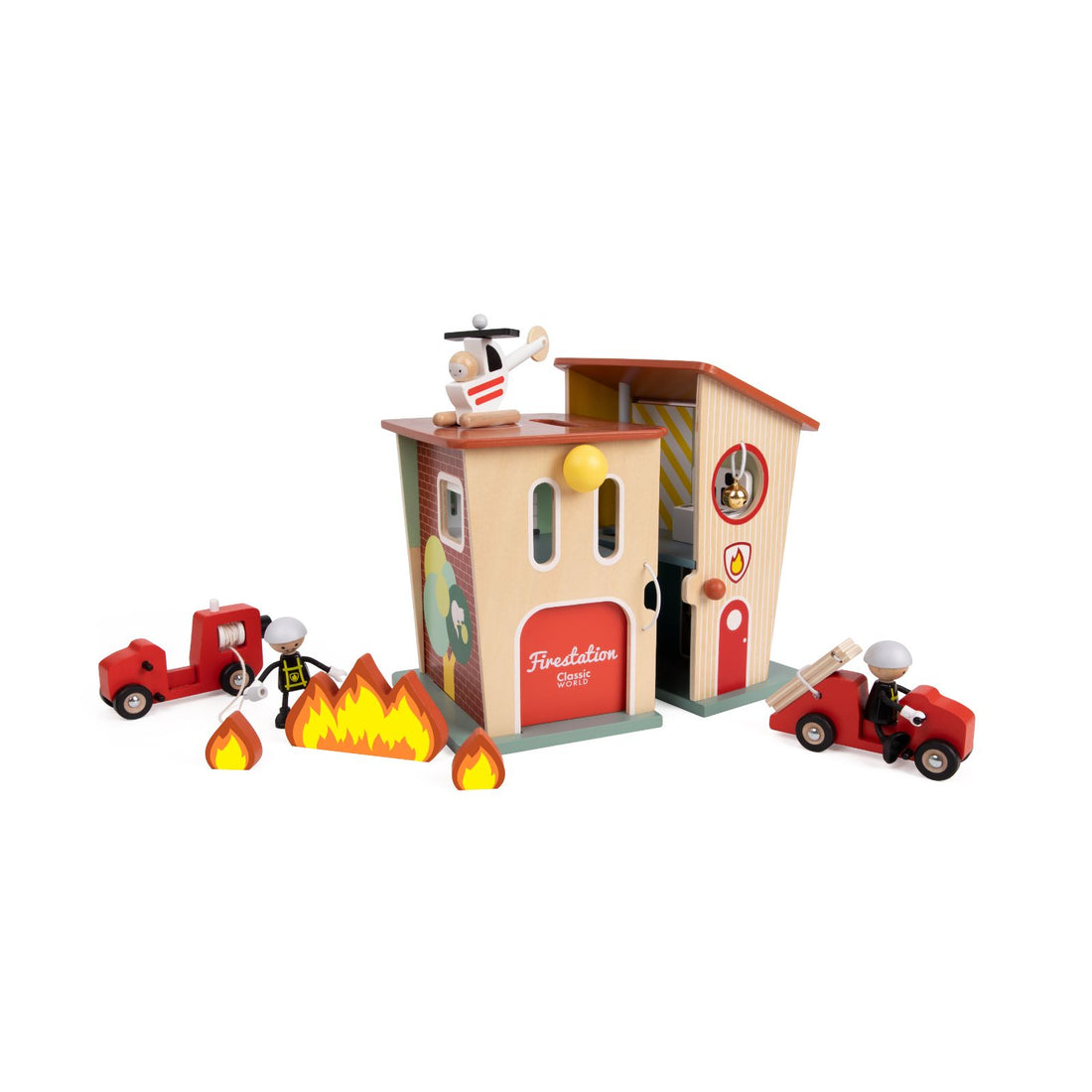 Set de joacă din lemn, Stație de Pompieri - Fire Station - Classic World