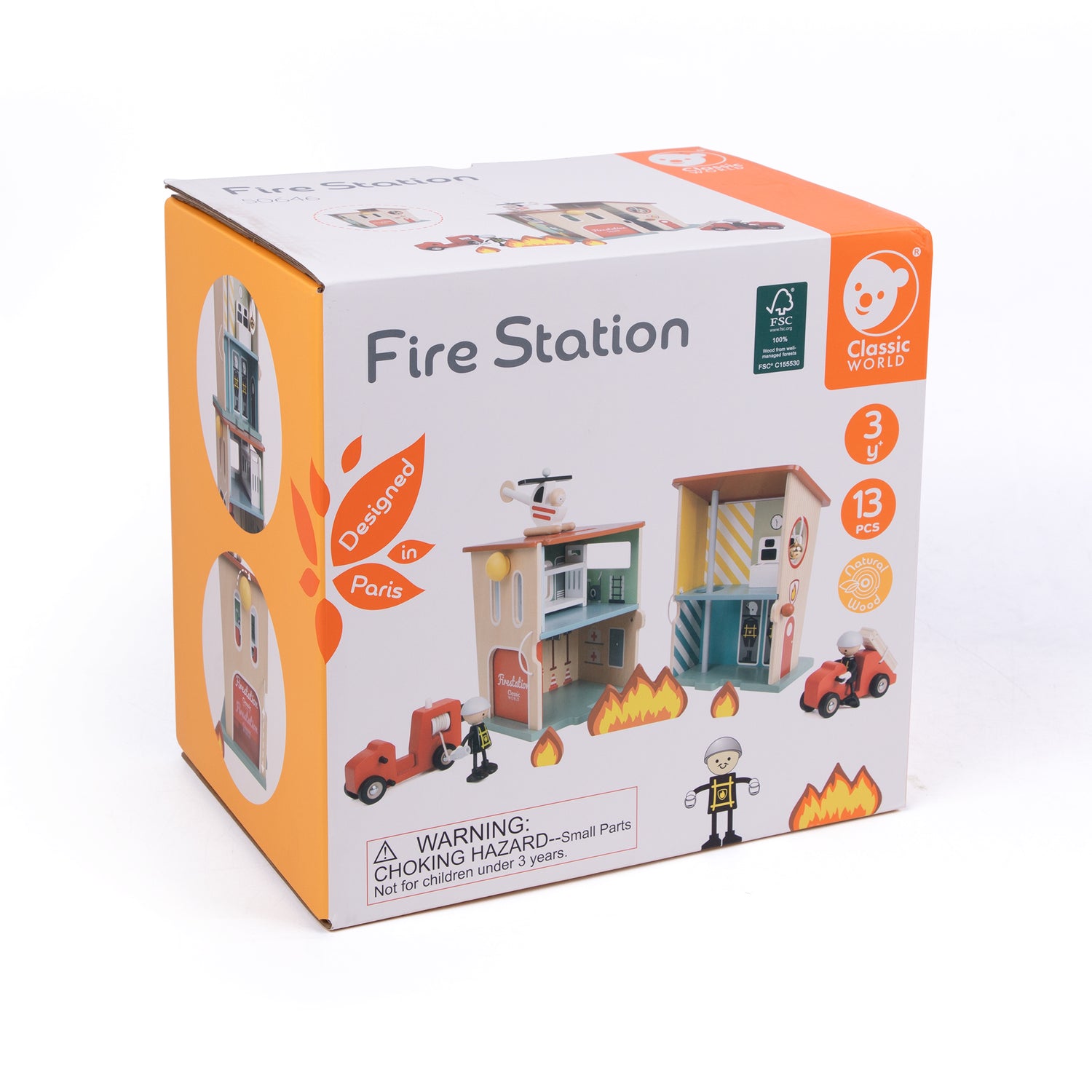 Set de joacă din lemn, Stație de Pompieri - Fire Station - Classic World