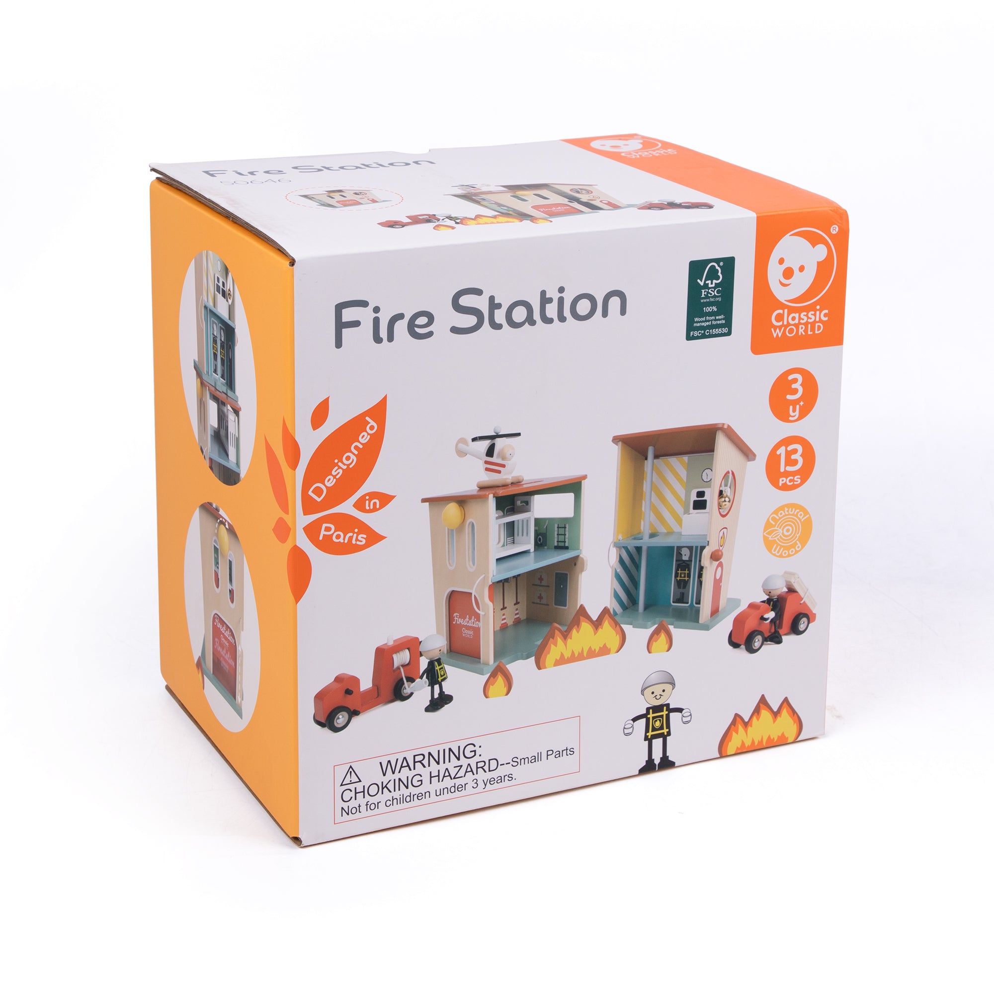 Set de joacă din lemn, Stație de Pompieri - Fire Station - Classic World