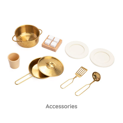 Set de joacă din lemn, Bucătărie &amp; Frigider - Modern Kitchen - Classic World