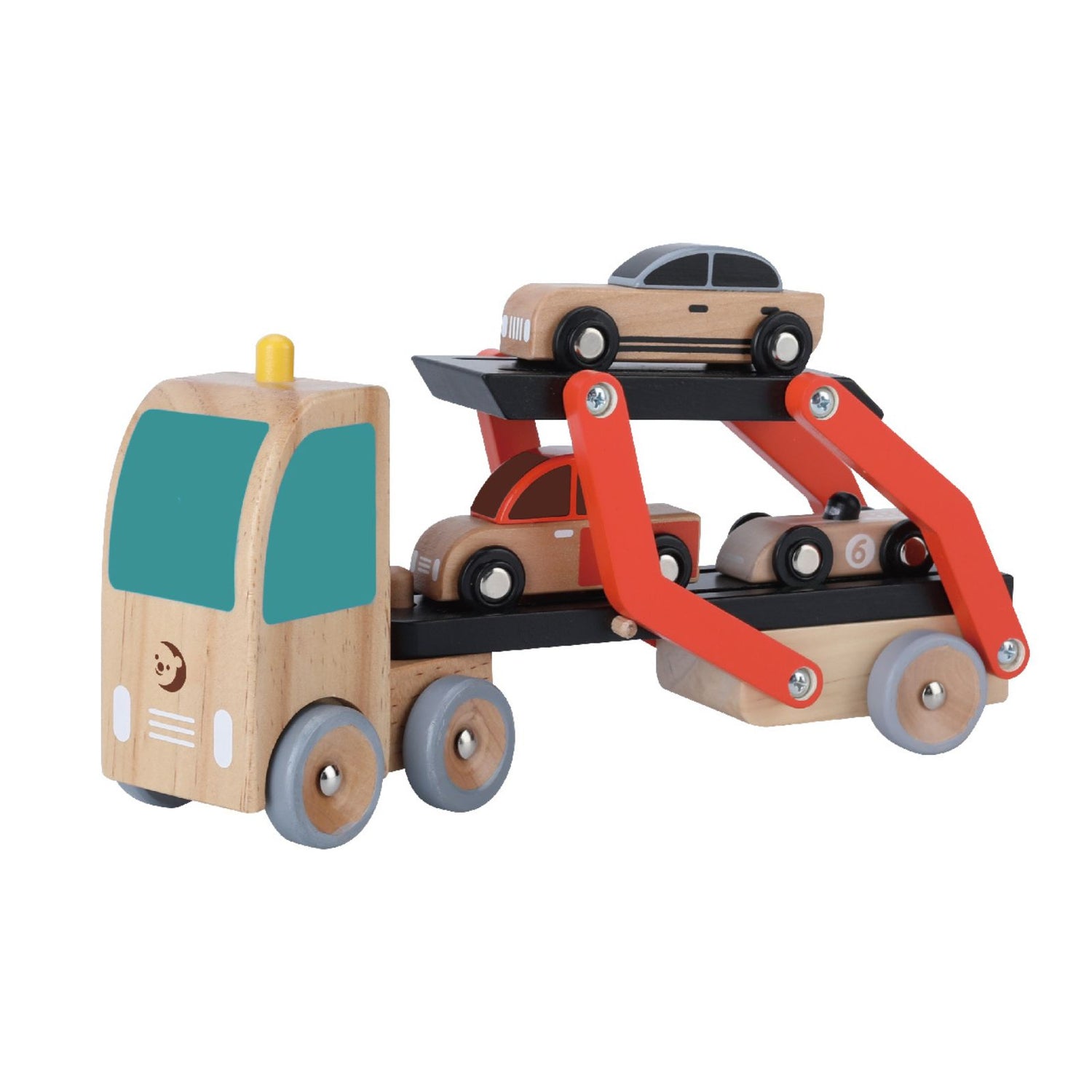 Set de joacă din lemn, Trailer cu Mașinuțe - Car Transporter - Classic World