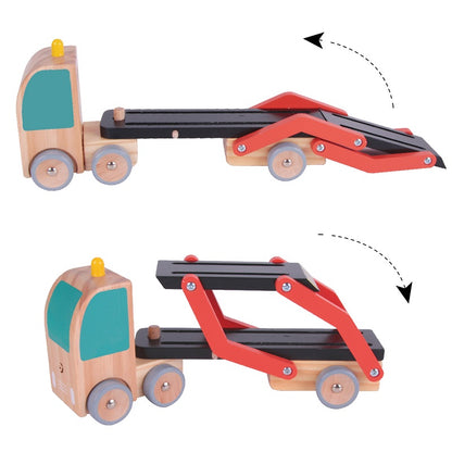 Set de joacă din lemn, Trailer cu Mașinuțe - Car Transporter - Classic World