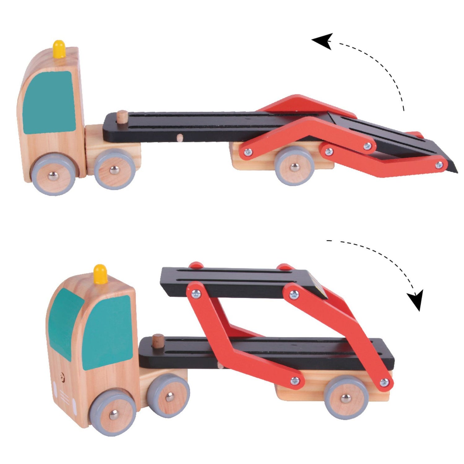 Set de joacă din lemn, Trailer cu Mașinuțe - Car Transporter - Classic World