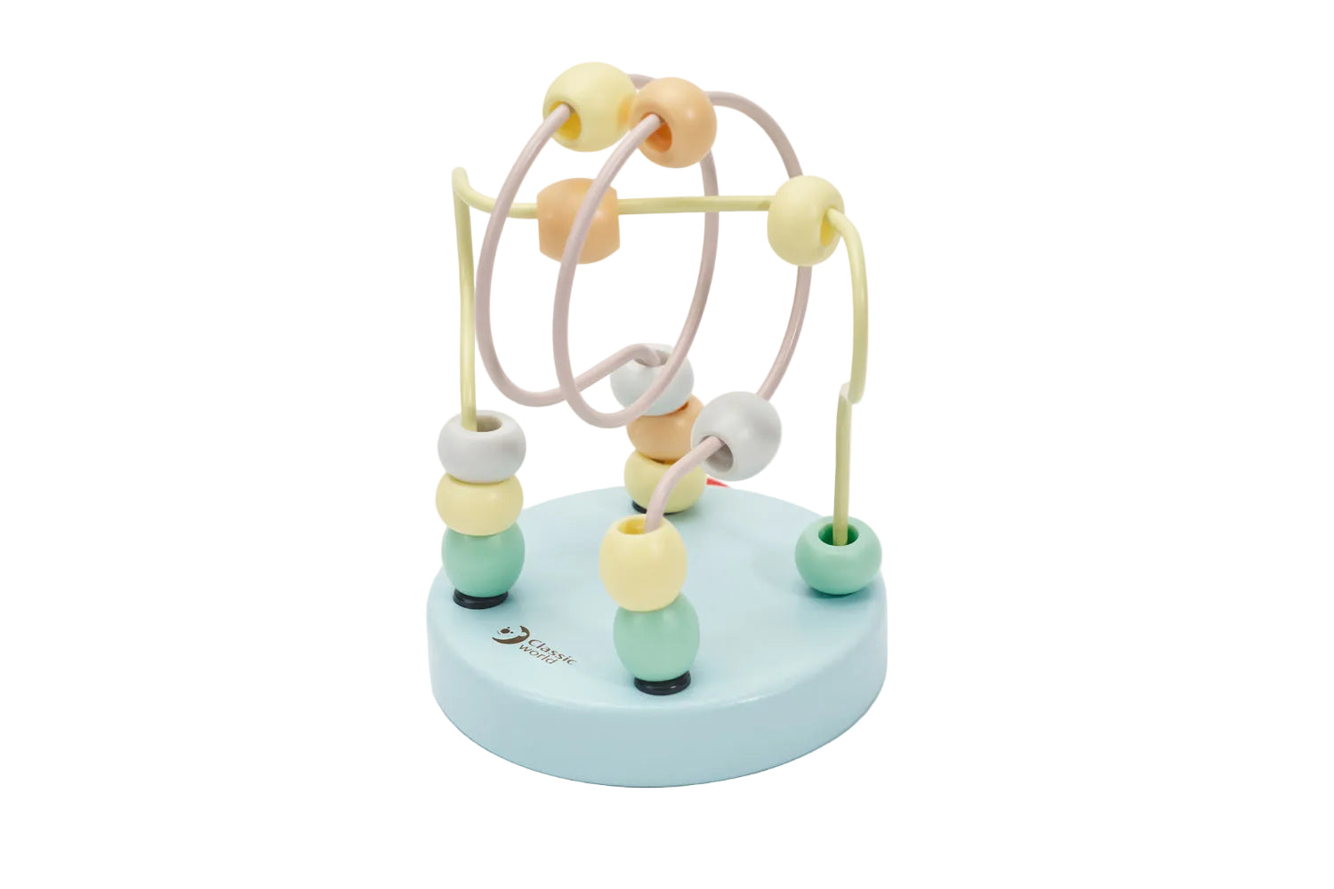 Mini labirint cu mărgele din lemn - Pastel Blue - Classic World