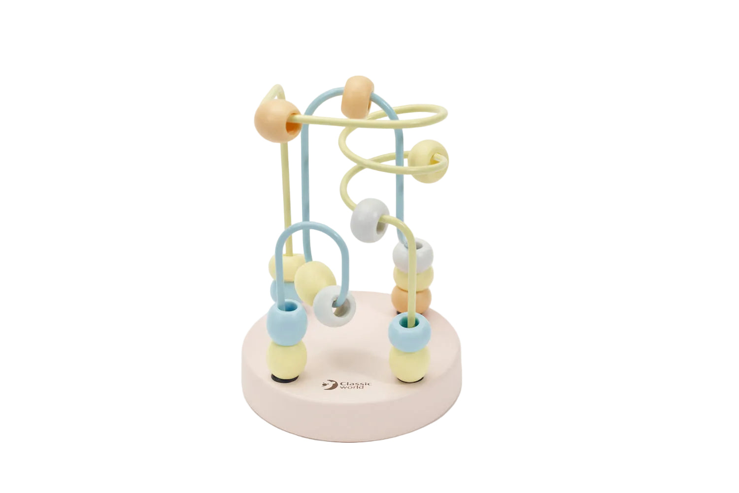 Mini labirint cu mărgele din lemn - Powder Pink - Classic World
