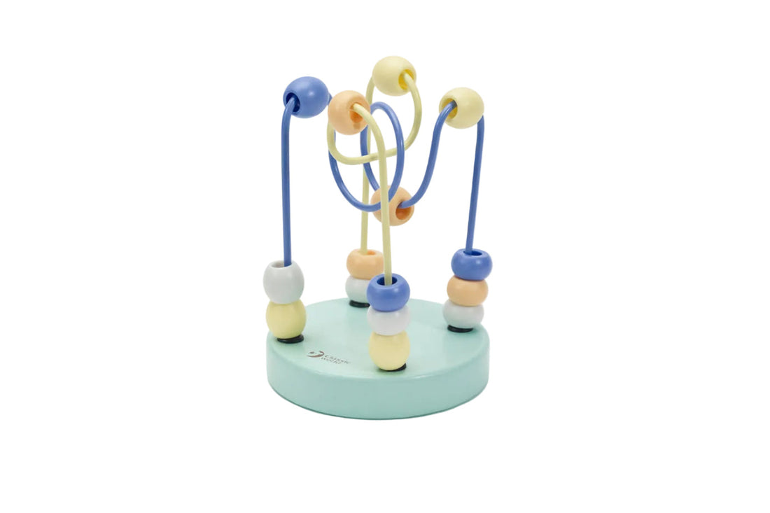 Mini labirint cu mărgele din lemn - Baby Blue - Classic World