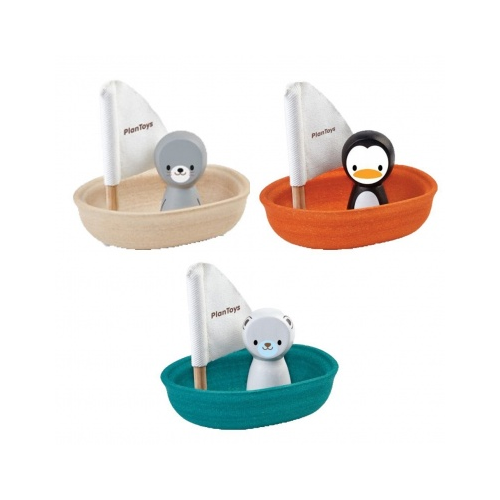Barcuta cu vele + Pinguin - Plan Toys