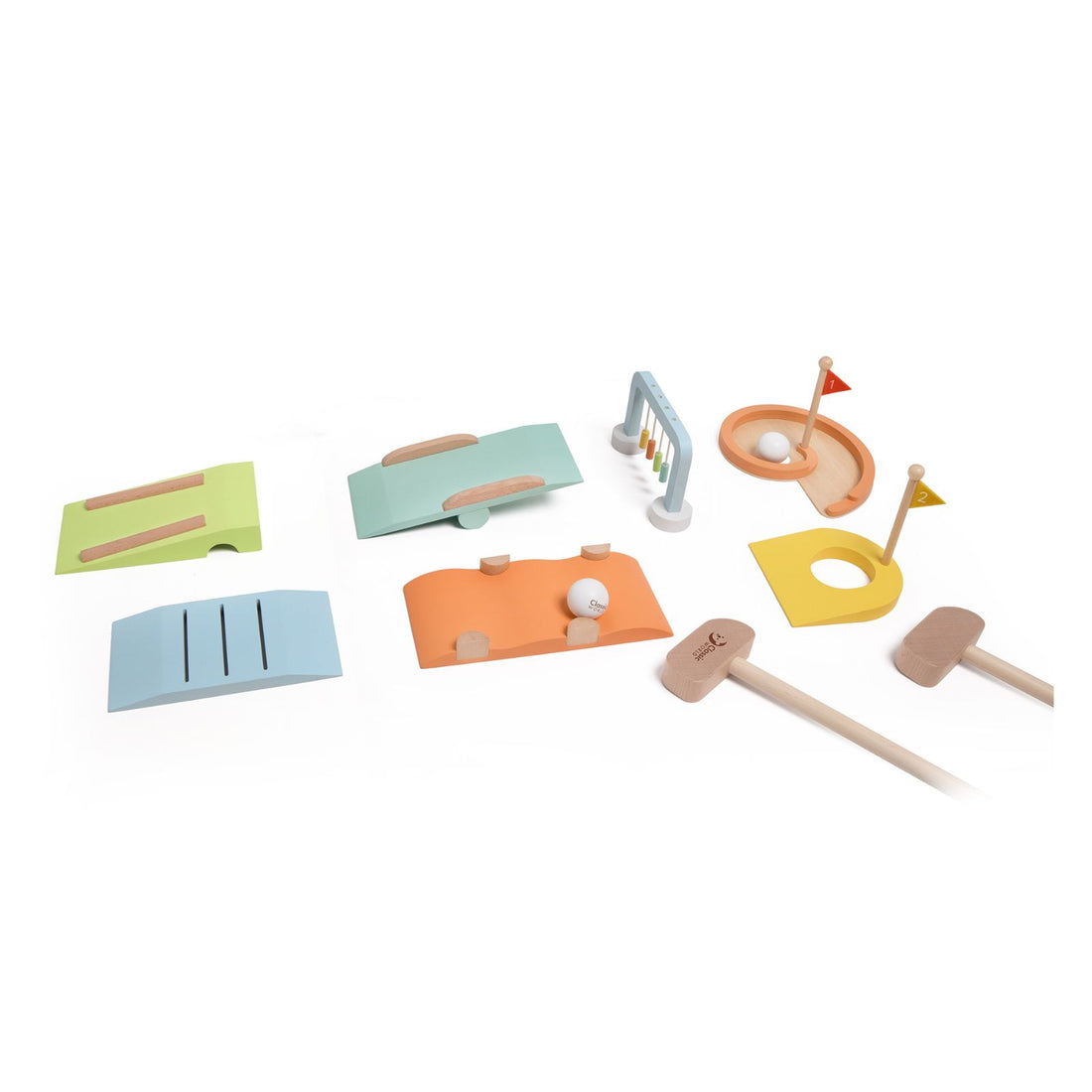 Joc Sportiv din lemn, Set de Mini Golf cu Obstacole - Golf Set - Classic World