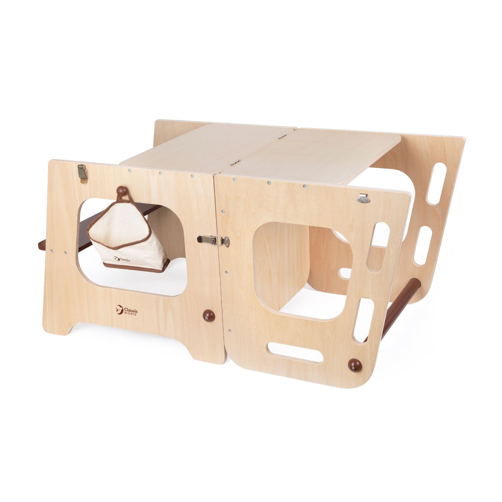 Turn de Învățare Montessori din lemn 4-în-1, Transformabil - Learning Tower - Classic World