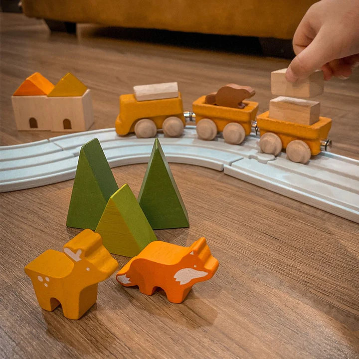 Trenulet cu vagoane magnetice - Cargo - Plan Toys