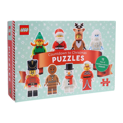 Calendar LEGO deschis, cu ferestre și puzzle Moș Crăciun