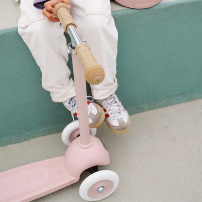 Trotinetă ECO - 3 roți, înălțime reglabilă - Faded Pink - BANWOOD